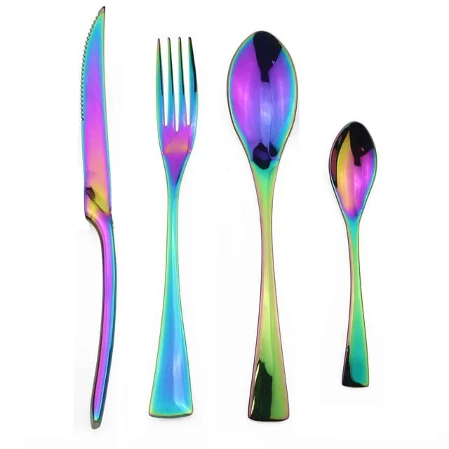 24-Pcs Dinnerware Stainless Steel Flatware Set Cutlery Set