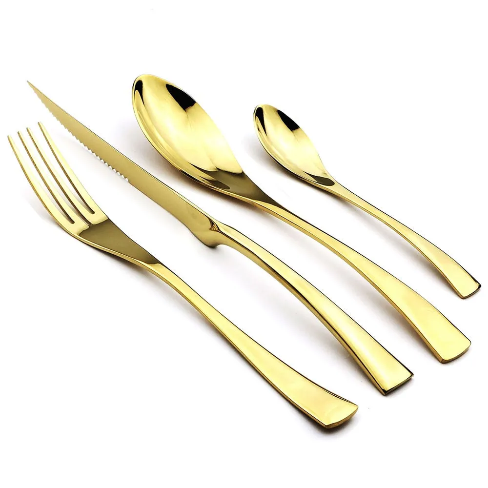 24-Pcs Dinnerware Stainless Steel Flatware Set Cutlery Set