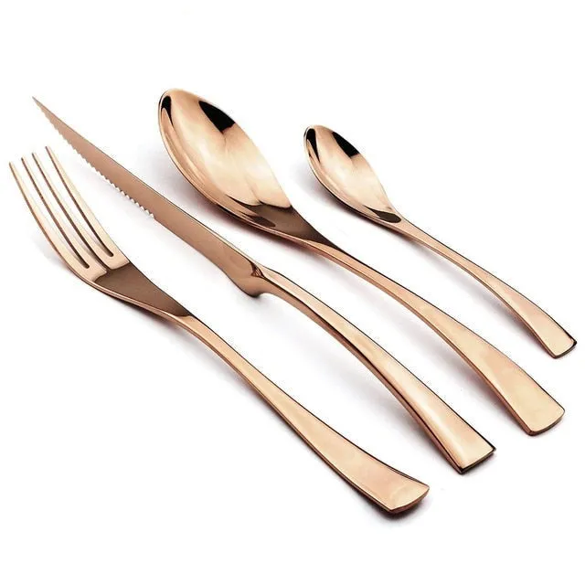 24-Pcs Dinnerware Stainless Steel Flatware Set Cutlery Set