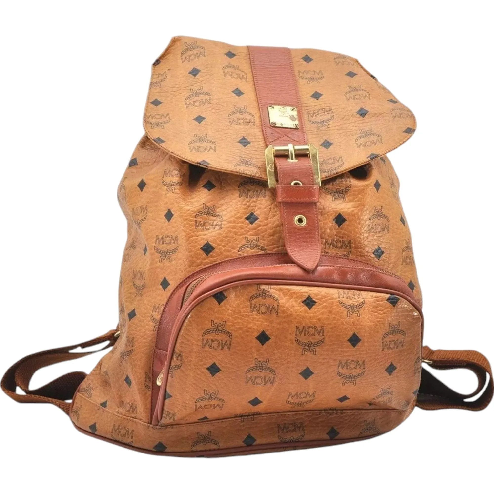 768312AV (V4) MCM Backpack Bag Visetos Brown PVC