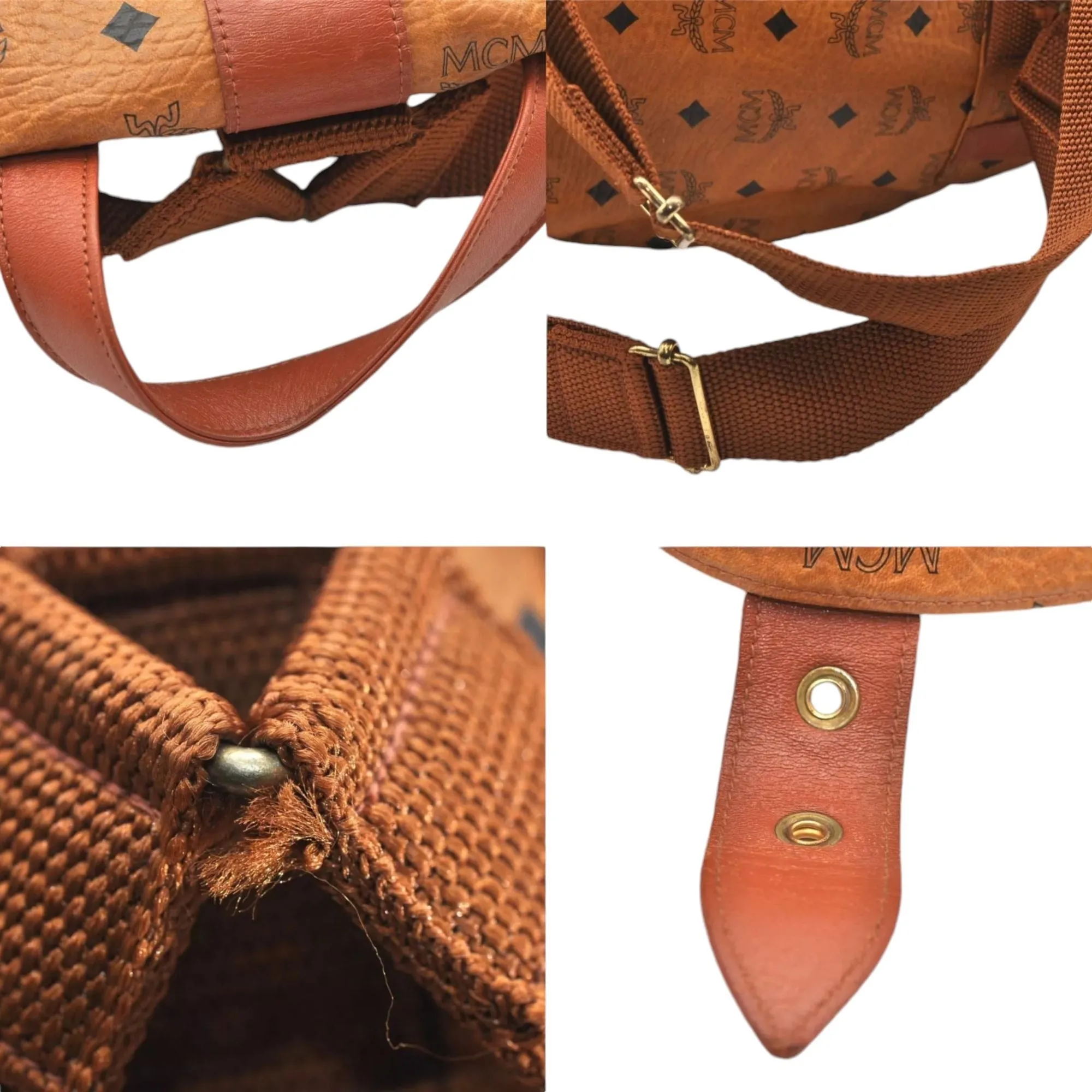 768312AV (V4) MCM Backpack Bag Visetos Brown PVC