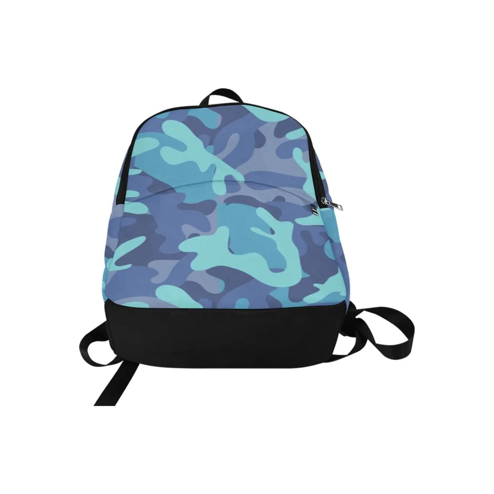 Blue Camo Fabric Backpack - Durable, Lightweight & Stylish for Him