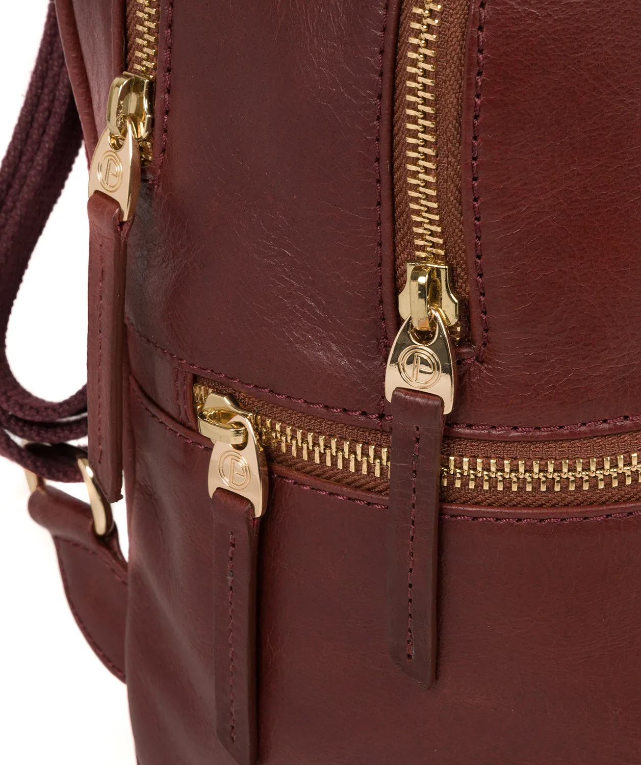 'Lunaria' Chestnut Leather Backpack