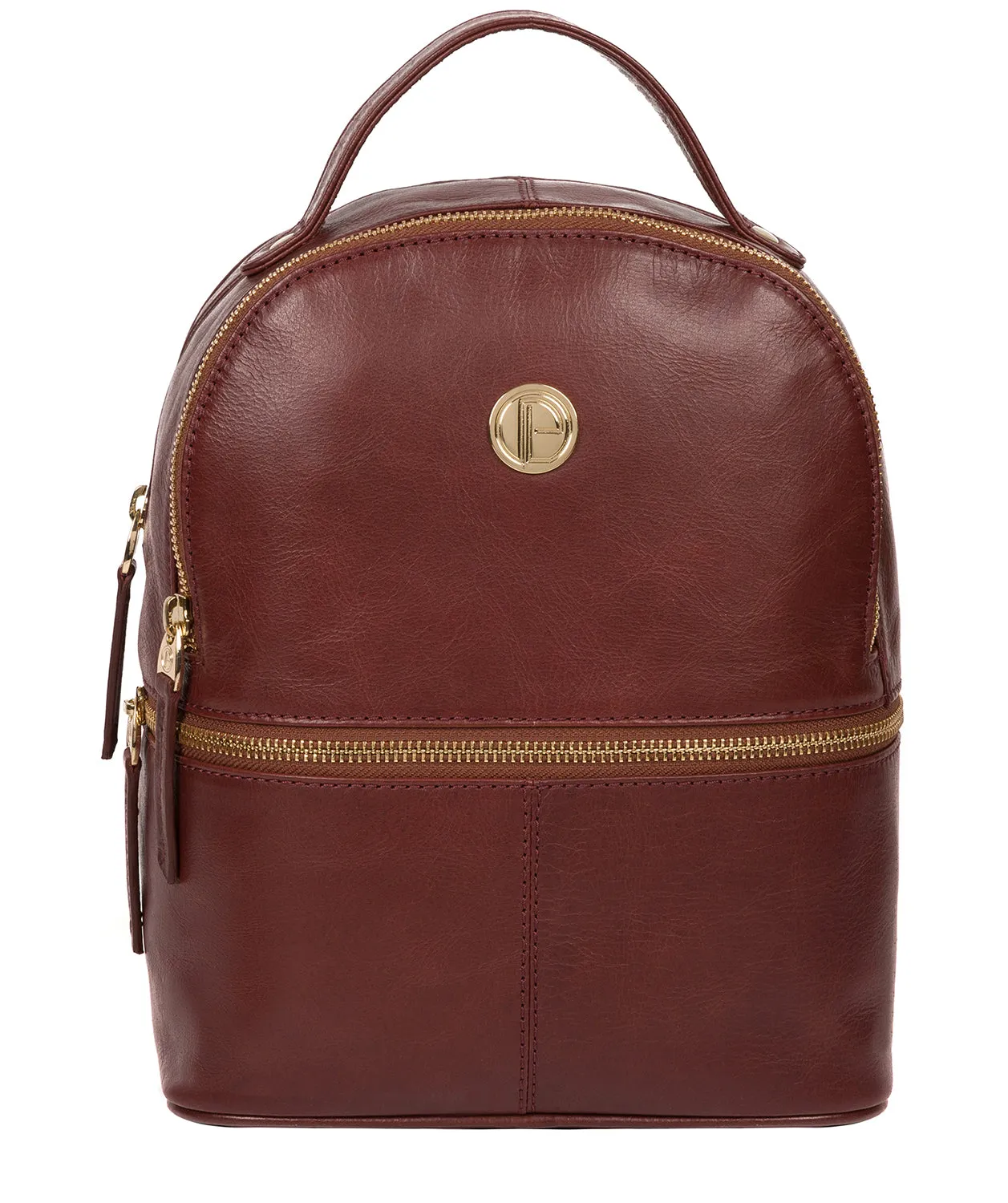 'Lunaria' Chestnut Leather Backpack