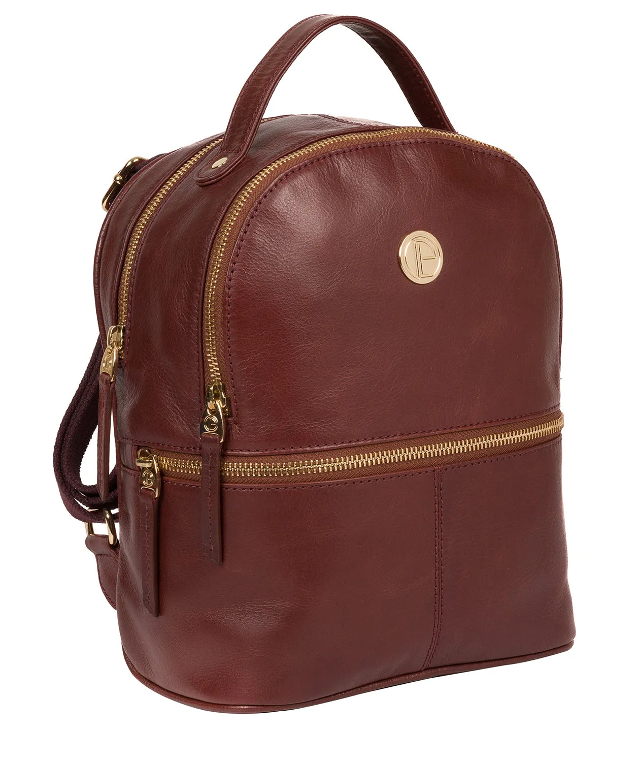 'Lunaria' Chestnut Leather Backpack