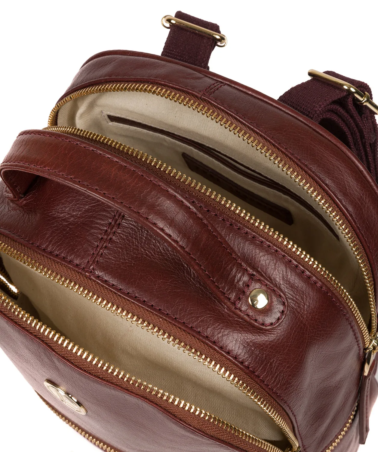 'Lunaria' Chestnut Leather Backpack