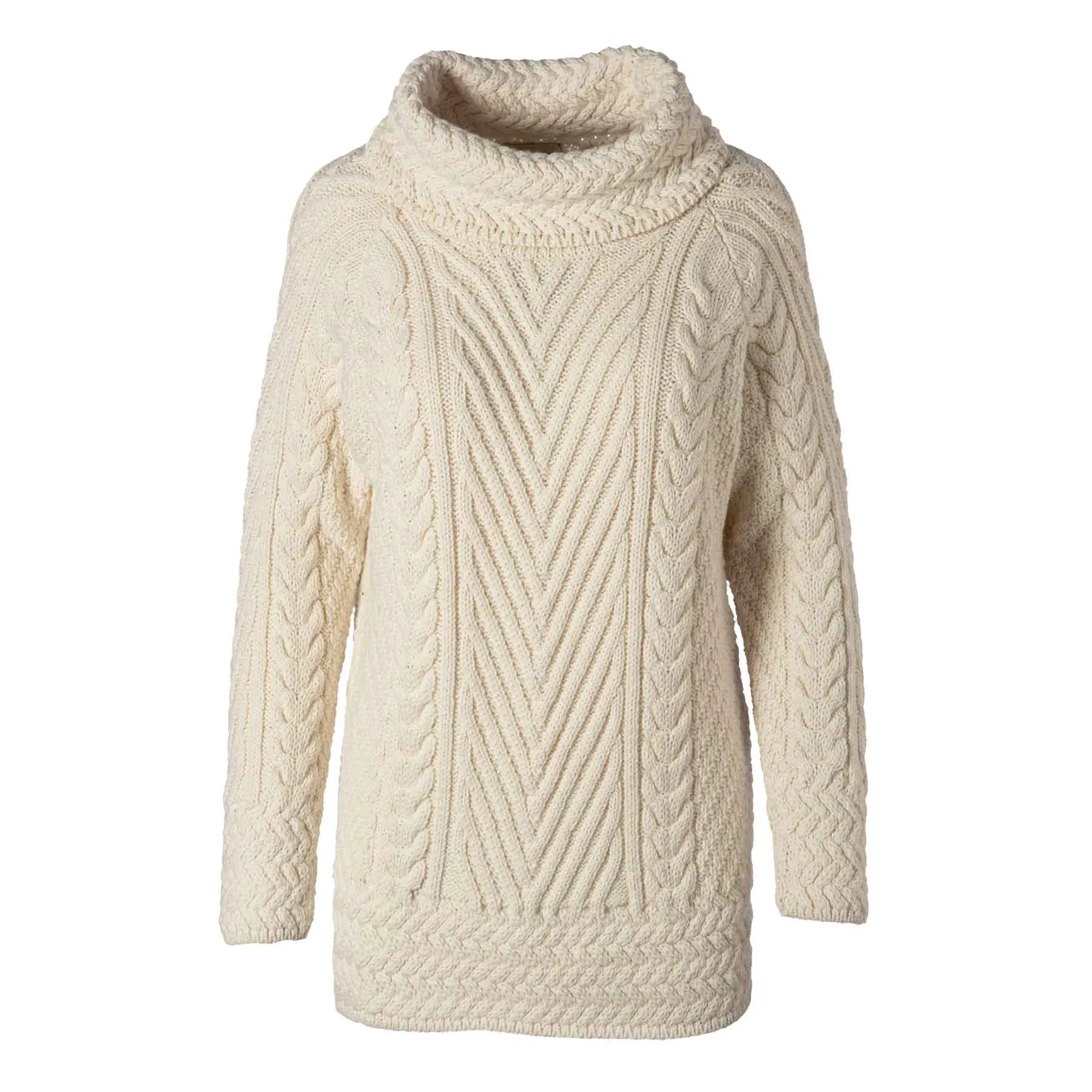 Women's Cowl Neck Sweater, Natural